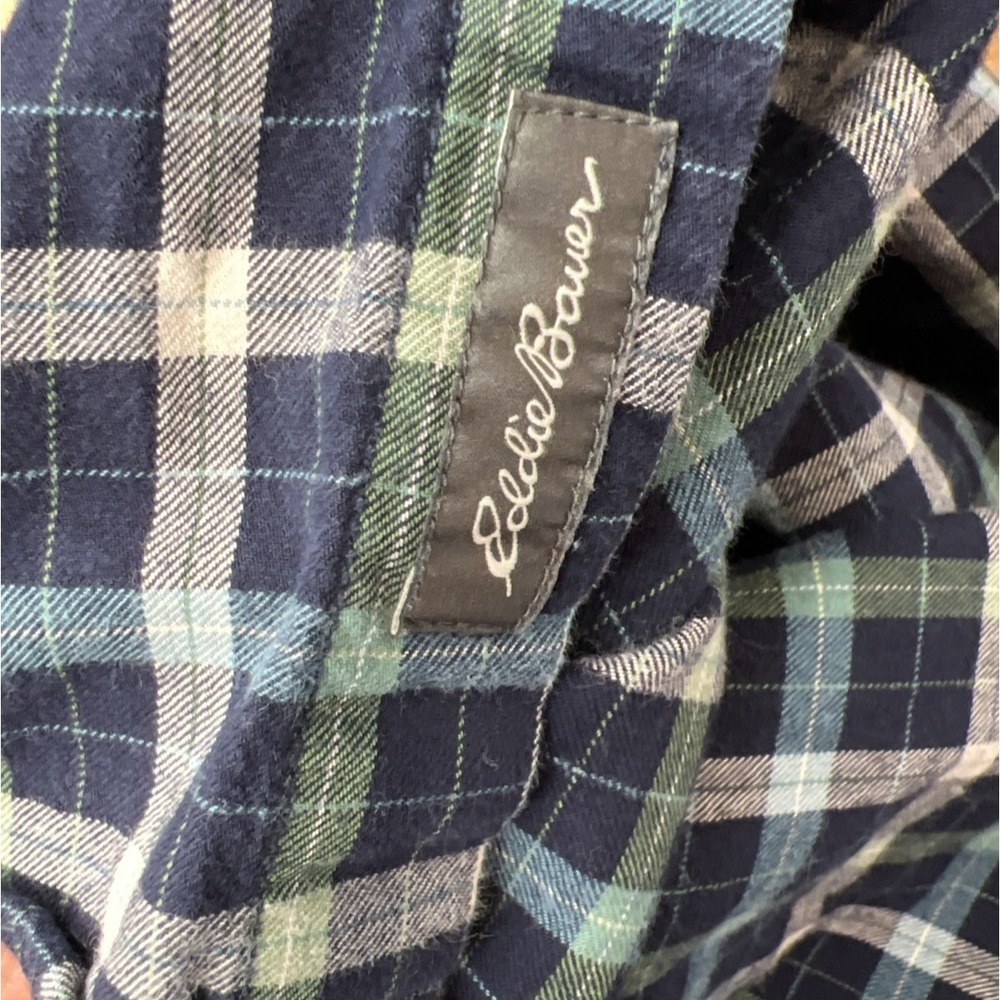 Eddie Bauer Classic Fit 3XL Plaid Flannel Shirt 100% Cotton Soft HO16 2016 - Picture 8 of 14